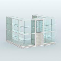 Павильон из профиля пристенный №5г (6,75 кв. м), Метрополитан Грей