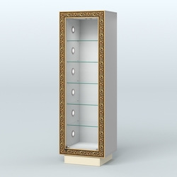 Низкая витрина декорированная НБА-501С, Серый + Крем Вайс