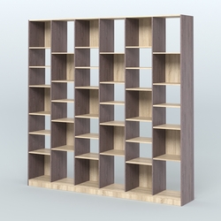 Стеллаж из ДСП серии ЛОФТ №16-2 с полками ДСП, Ясень Анкор темный и Дуб Сонома