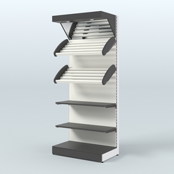 Стеллаж для хлеба и выпечки с полками - корзинами и фризом Феникс №12Ф, Черный и Белый