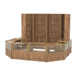 Торговый островок с выкатным прилавком и молдингами №4 (5,38 кв.м), Дуб Канзас коричневый