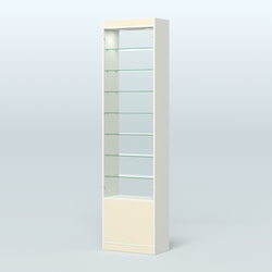 Высокая витрина серии Эконом №304-600 (без дверей), Белый + Крем Вайс