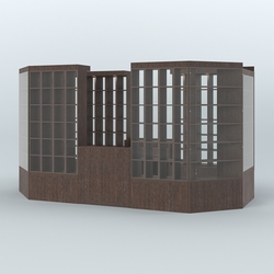 Павильон с двумя кассовыми прилавками для продажи чая и кофе №2, Дуб Венге