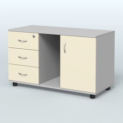 Тумба сервисная левая (на опорах) Камелот, Серый + Крем Вайс