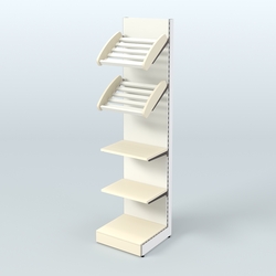 Стеллаж для хлеба и выпечки с полками - корзинами Феникс №15, Крем Вайс + Белый