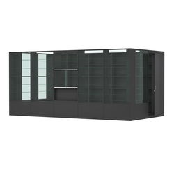 Пристенный торговый павильон из ДСП СЭСП №14 (10, 8 кв.м), Черный