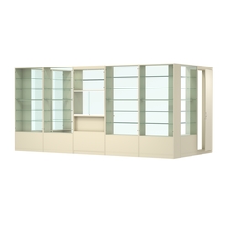 Пристенный торговый павильон из ДСП СЭСП №13 (9, 45 кв.м), Крем Вайс