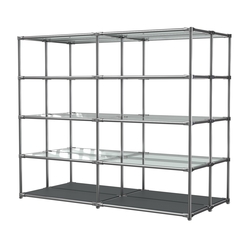 Хромированное вешало ПЛАТФОРМА №4-1 с полками стекло 6мм, Антрацит