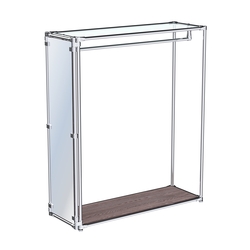 Хромированное вешало с зеркальным торцом ZTD-10 №1-1 с полкой стекло 6 мм, Ясень Анкор темный