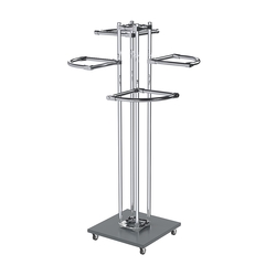 Торговое хромированное вешало с разноуровневыми поручнями СЕКТОР №1-1, Темно-Серый