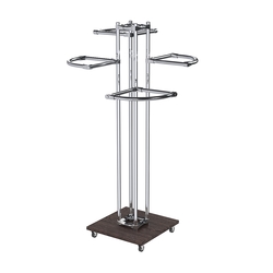 Торговое хромированное вешало с разноуровневыми поручнями СЕКТОР №1-1, Дуб Венге