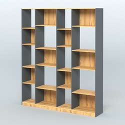 Стеллаж из ДСП серии ЛОФТ №15-1, Темно-Серый  + Дуб Золотистый