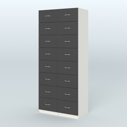 Шкаф для аптек - картотека серии RED №8 , Белый и Черный