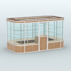 Павильон из профиля островной №4а, Дуб Канзас коричневый