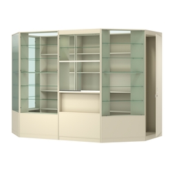 Пристенный торговый павильон из ДСП СЭСП №4 (4, 68 кв.м), Крем Вайс