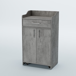 Стойка официанта "Бармен" №5-П передвижная, Бетон Чикаго светло-серый F186 ST9