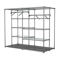 Хромированное вешало ПЛАТФОРМА №3-1 с полками стекло 6мм, Черный