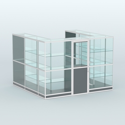 Павильон из профиля пристенный №5г (6,75 кв. м), Темно-Серый