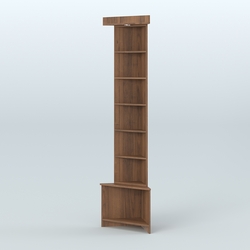 Витрина открытая для чая и кофе угловая №3 (внешний угол), Орех