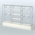 Торговая система ХРОМ без ДСП 3600 мм с тумбами Т11, полками ДСП и поручнями №3 Белый