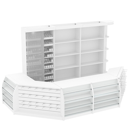 Комплект кассовой зоны со скошенным фасадом и стеллажом под сигареты большой №3-1, Белый