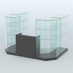 Торговый стеклянный павильон Абсолют №1а (закрытый) (4.13 кв.м), Черный