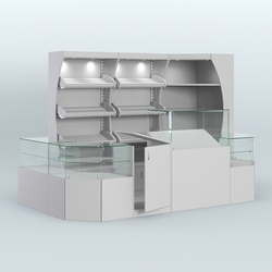 Угловой павильон для небольшого магазина по продаже хлеба и выпечки №2, Серый