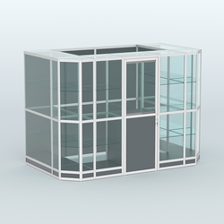 Павильон из профиля пристенный №10г (4,05 кв.м), Темно-Серый