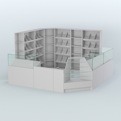 Угловой павильон из ДСП для торговли хлебом и выпечкой №5, Серый