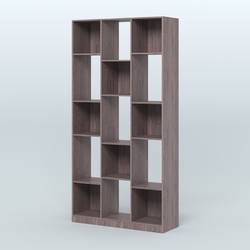 Стеллаж из ДСП серии ЛОФТ №10-1, Ясень Анкор темный