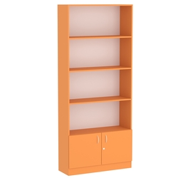 Стеллаж из ДСП серии Эконом №1-300 с дверками 410 мм, Оранжевый 0132 BS Стеллаж из ДСП серии Эконом №1-300 с дверками 410 мм, Оранжевый 0132 BS