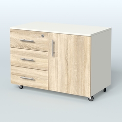 Тумба для оргтехники Види Вуд, цвет мокко, Белый + Дуб Сонома