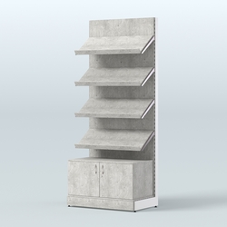 Стеллаж для хлеба и выпечки с четырьмя наклонными полками и накопителем Феникс №13Н, Метрополитан Грей