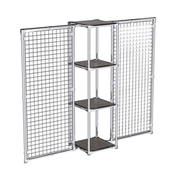 Хромированное вешало ЯЧЕЙКА №2-3 с полками ДСП 16мм, Дуб Венге