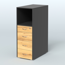 Тумба высокая Стандарт, Черный и Дуб Золотистый U1148