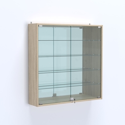 Витрина настенная №204-2А зеркальная, Дуб Сонома