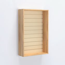 Витрина настенная №202-1В без дверей с эконом панелью, Дуб Золотистый