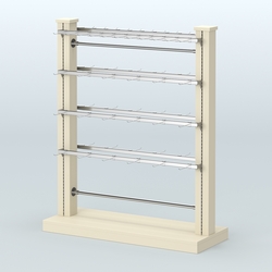 Островная система с перфорацией и пристенными поручнями под крючки с навеской №4, Крем Вайс