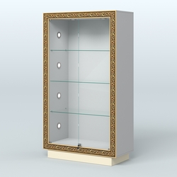 Низкая закрытая витрина с декором НБА-5С, Серый + Крем Вайс