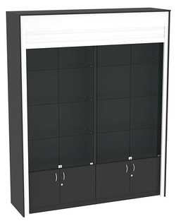 Торговая витрина двухсекционная с рольставнями ЭКДВ-300-1, Черный