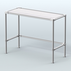 Стол большой D-43 с полкой ДСП 16мм, Ясень Анкор светлый