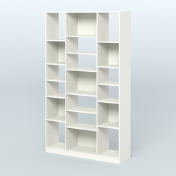 Стеллаж из ДСП серии ЛОФТ №12-2 с полками ДСП, Белый