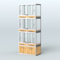 Витрина средняя для продажи птиц в зоомагазин серии ЖАКО-03, Дуб Золотистый