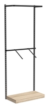 Настенная система с подиумом и комбо - поручнями для одежды ЛОФТ №3 (900мм), Дуб сонома