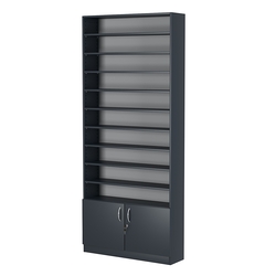 Стеллаж из ДСП с 9-ю полками 250x900 мм серии LEVEL-9 №11 (З/C - ДВП), Антрацит