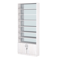 Стеллаж из ДСП с 6-ю полками 250x900 мм серии LEVEL-6 №11-2 (З/C - ЗЕРКАЛО), Ясень Анкор светлый