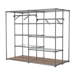 Хромированное вешало ПЛАТФОРМА №3-1 с полками стекло 6мм, Орех