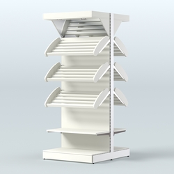 Стеллаж для хлеба островной высокий комбинированный с зеркальным фризом СХОВФ-03, Белый