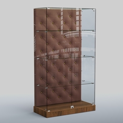 Низкая стеклянная витрина КАПИТОНЕ №5-ХП, Орех + 03 Mika
