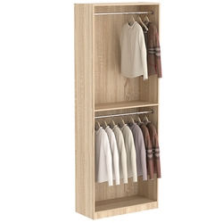 Торговый стеллаж со штангами из хрома для одежды №5, Дуб сонома Торговый стеллаж со штангами из хрома для одежды №5, Дуб сонома